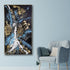 The Blue Abstract 100% Hand Painted Wall Painting (With Outer Floater Frame)